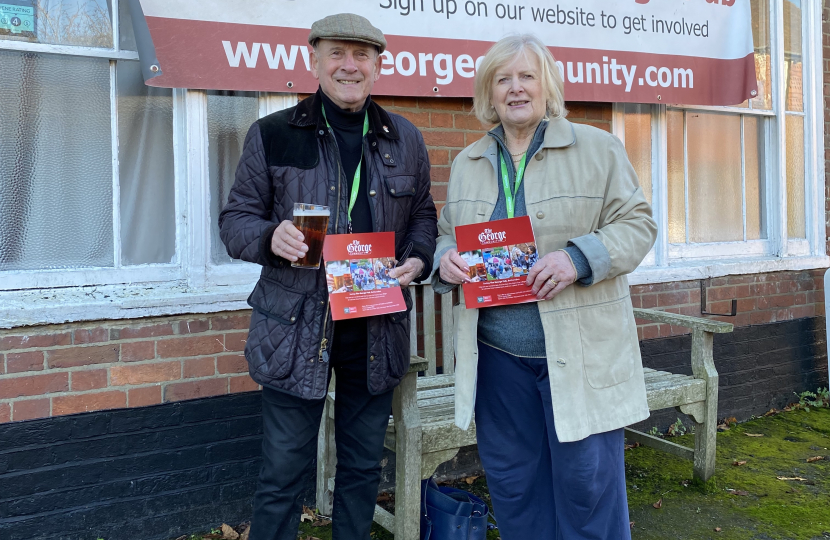 Cllrs Alan Pickering and Jessamy Blanford campaigned to save The George